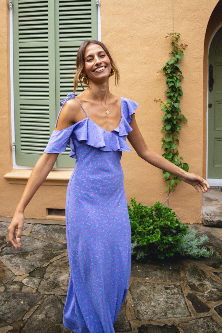 VRG GRL Feminine Muse Bias Cut Maxi Dress // Purple sold by Verge Girl product image thumbnail 7