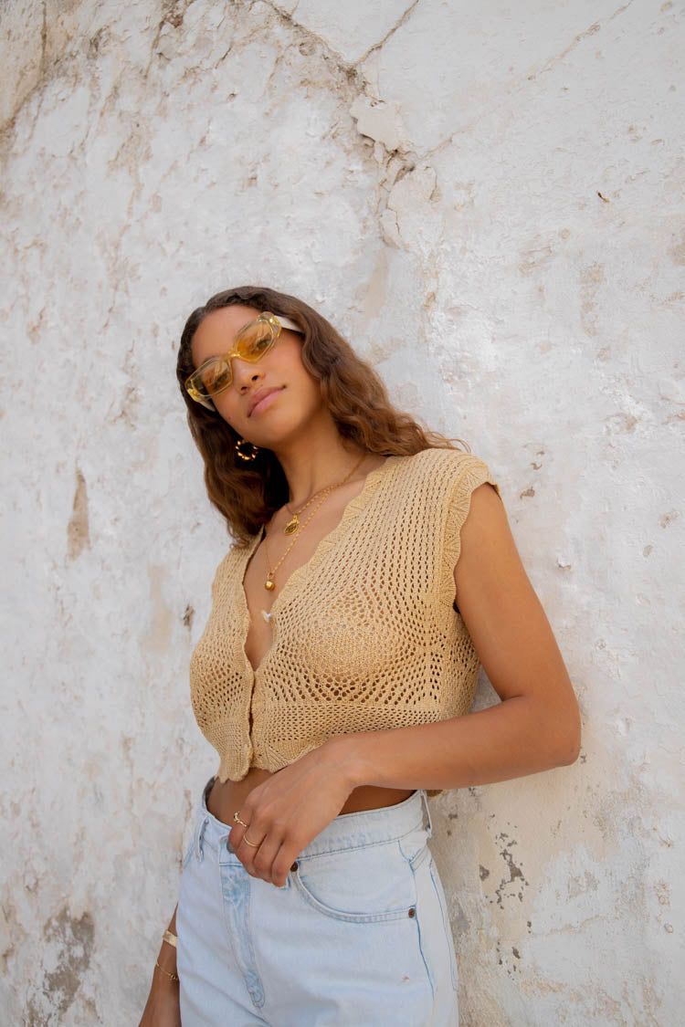 VRG GRL Priscilla Knit Top // Gold sold by Verge Girl product image thumbnail 4