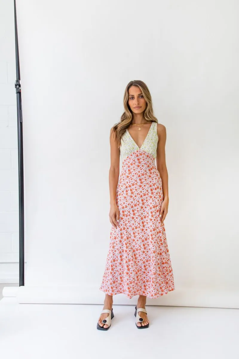 VRG GRL Postcards From Italy Bias Cut Midi Dress // Pink | Parallel