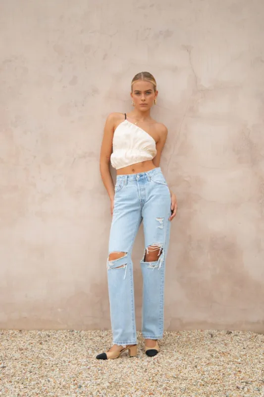 Levi's 501 90s Distressed Jeans Light Blue made by Verge Girl