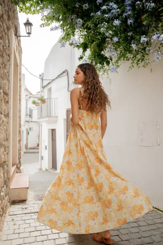 Behati Maxi Dress Apricot sold by Verge Girl