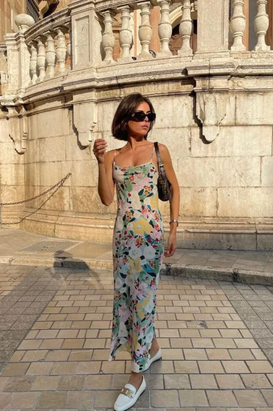 Flower Market Bias Cut Midi Dress Floral sold by Verge Girl