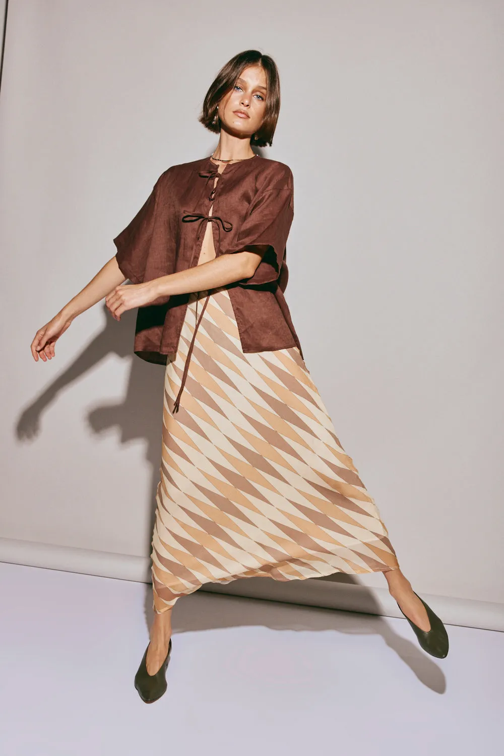 Naomi Linen Smock Top Umber sold by Verge Girl product image thumbnail 3