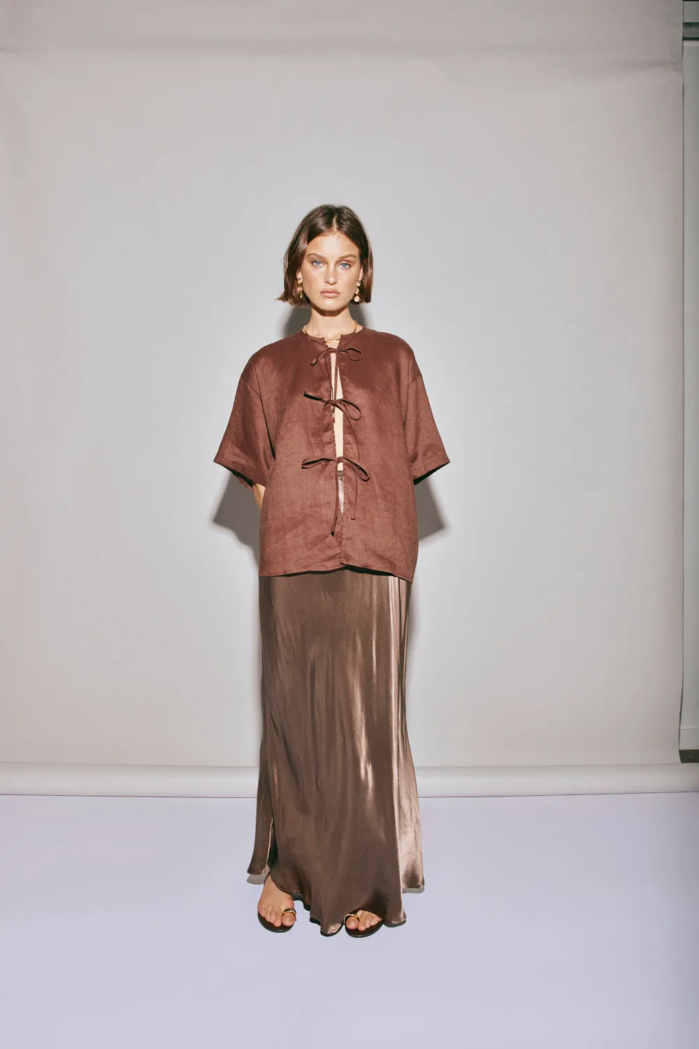 Naomi Linen Smock Top Umber sold by Verge Girl product image thumbnail 5
