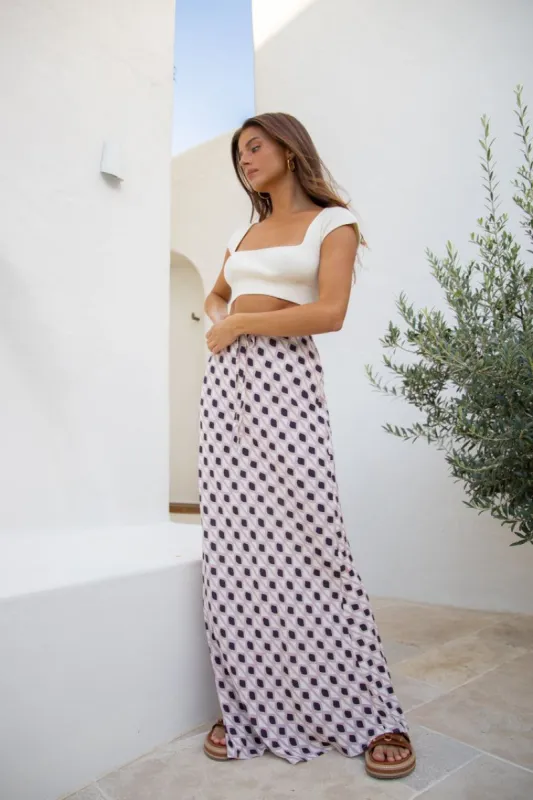 Agnes Bias Cut Maxi Skirt Mauve sold by Verge Girl