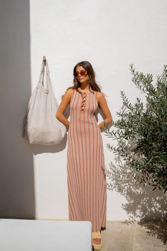 El Mar Knit Maxi Dress Terracota made by Verge Girl