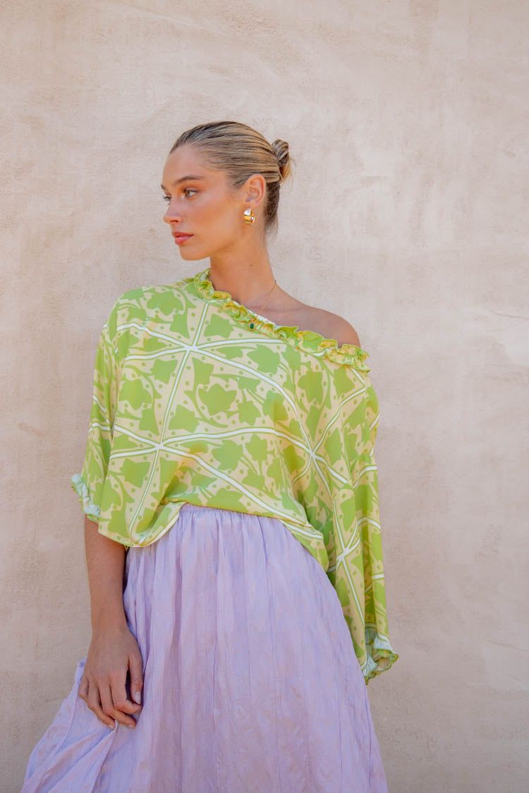 Desert Orchid Tunic Top Lime sold by Verge Girl