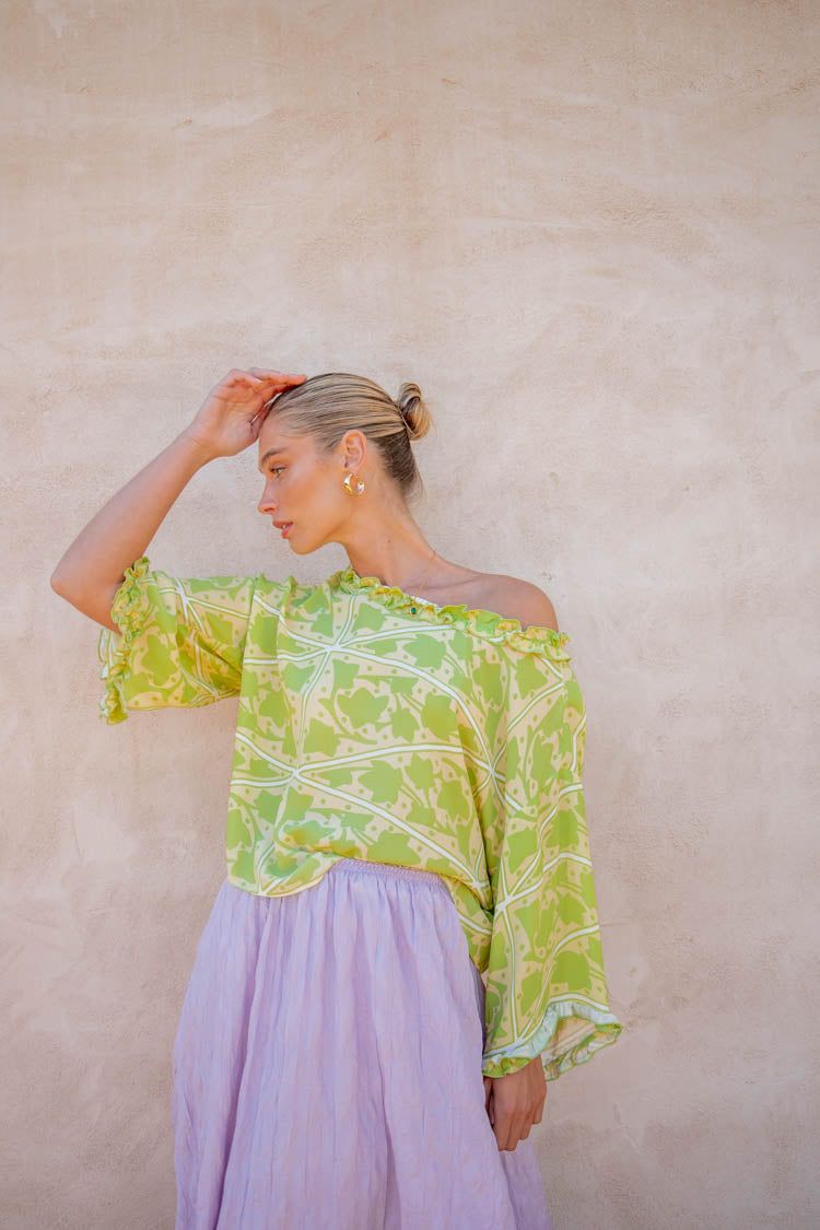 Desert Orchid Tunic Top Lime sold by Verge Girl product image thumbnail 4