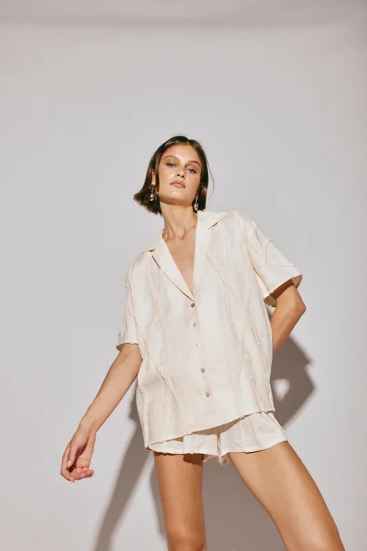 Rise Linen Shirt Wave sold by Verge Girl