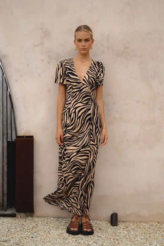 VRG GRL Drop The Game Bias Cut Maxi Dress // Print sold by Verge Girl