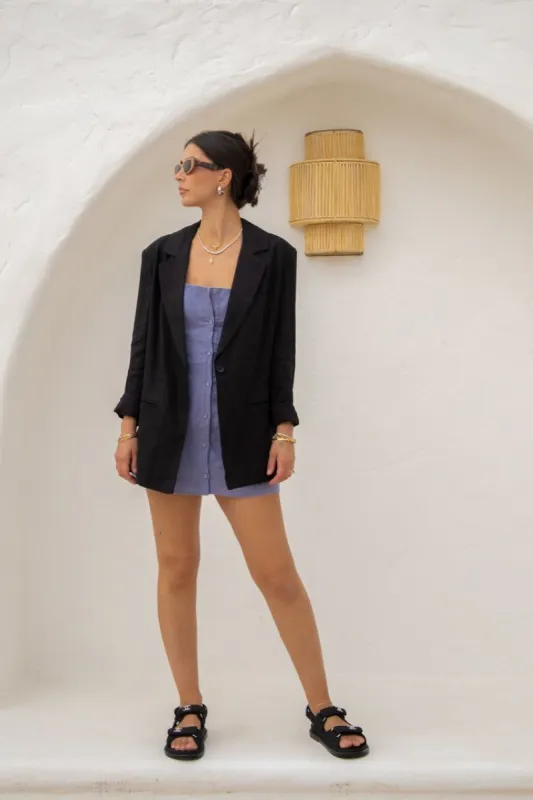 Escena Linen Blazer Black sold by Verge Girl