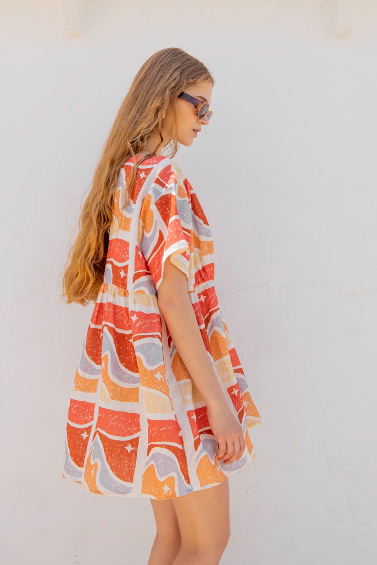 VRG GRL Odessa Linen Smock Mini Dress // Sunset Hour sold by Verge Girl product image thumbnail 7