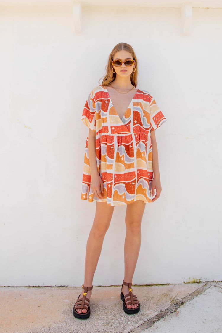 VRG GRL Odessa Linen Smock Mini Dress // Sunset Hour sold by Verge Girl product image thumbnail 5