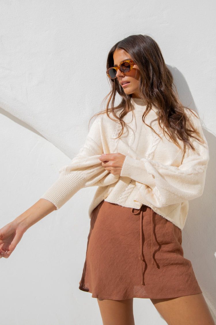 VRG GRL Romee Knit Jumper // Cream sold by Verge Girl