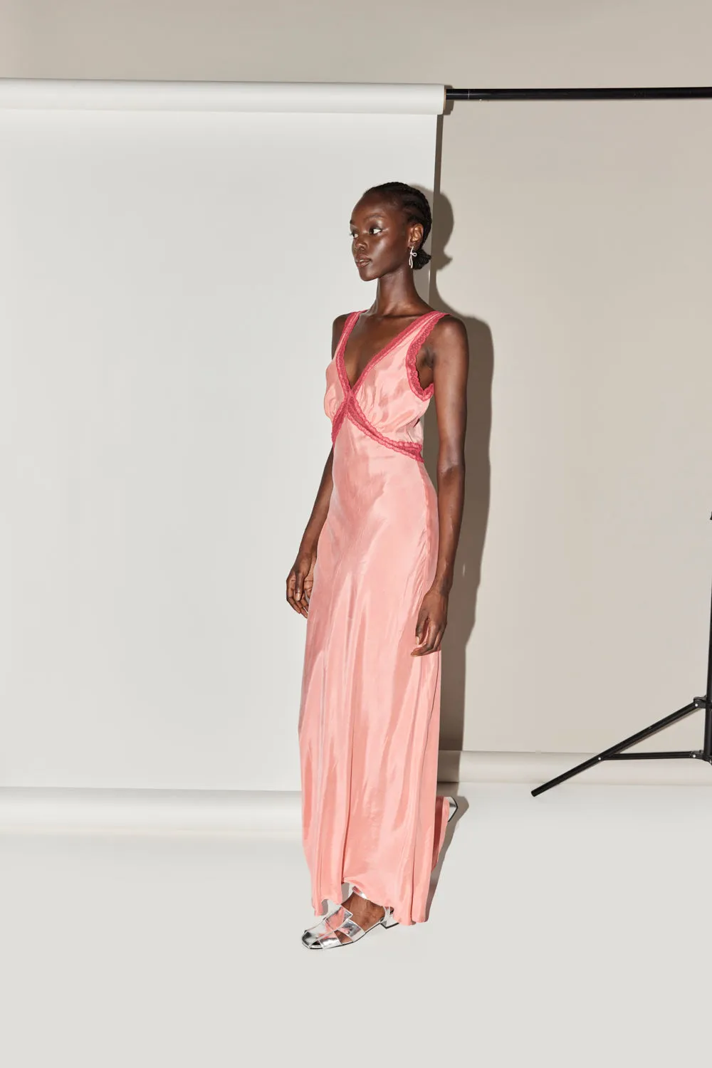 Meet Me On The Dance Floor Bias Cut Maxi Dress Coral sold by Verge Girl product image thumbnail 5