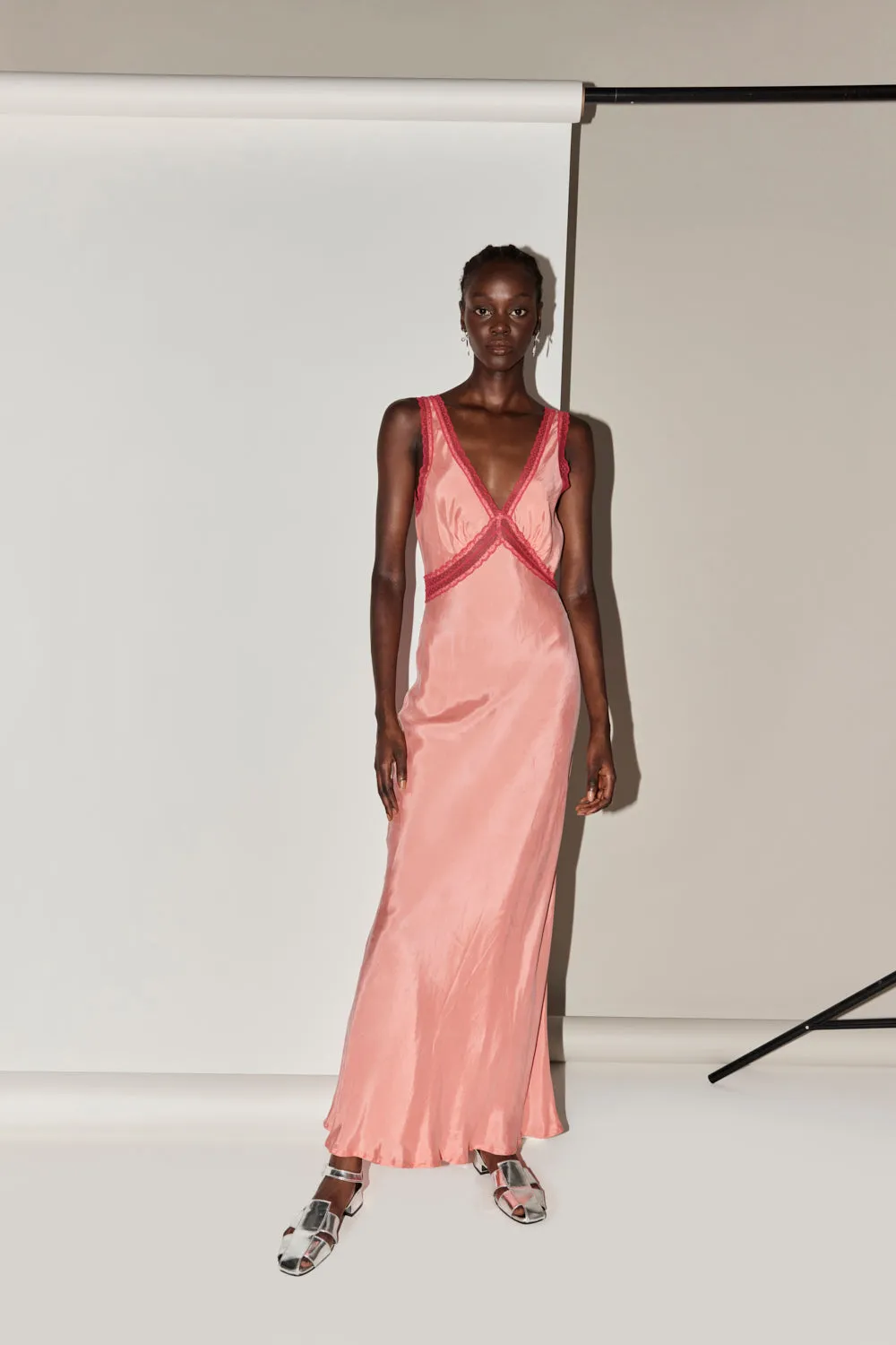 Meet Me On The Dance Floor Bias Cut Maxi Dress Coral sold by Verge Girl