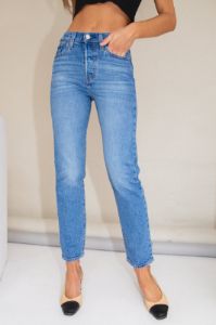 Levi's Wedgie Straight Jeans // Dark Blue sold by Verge Girl