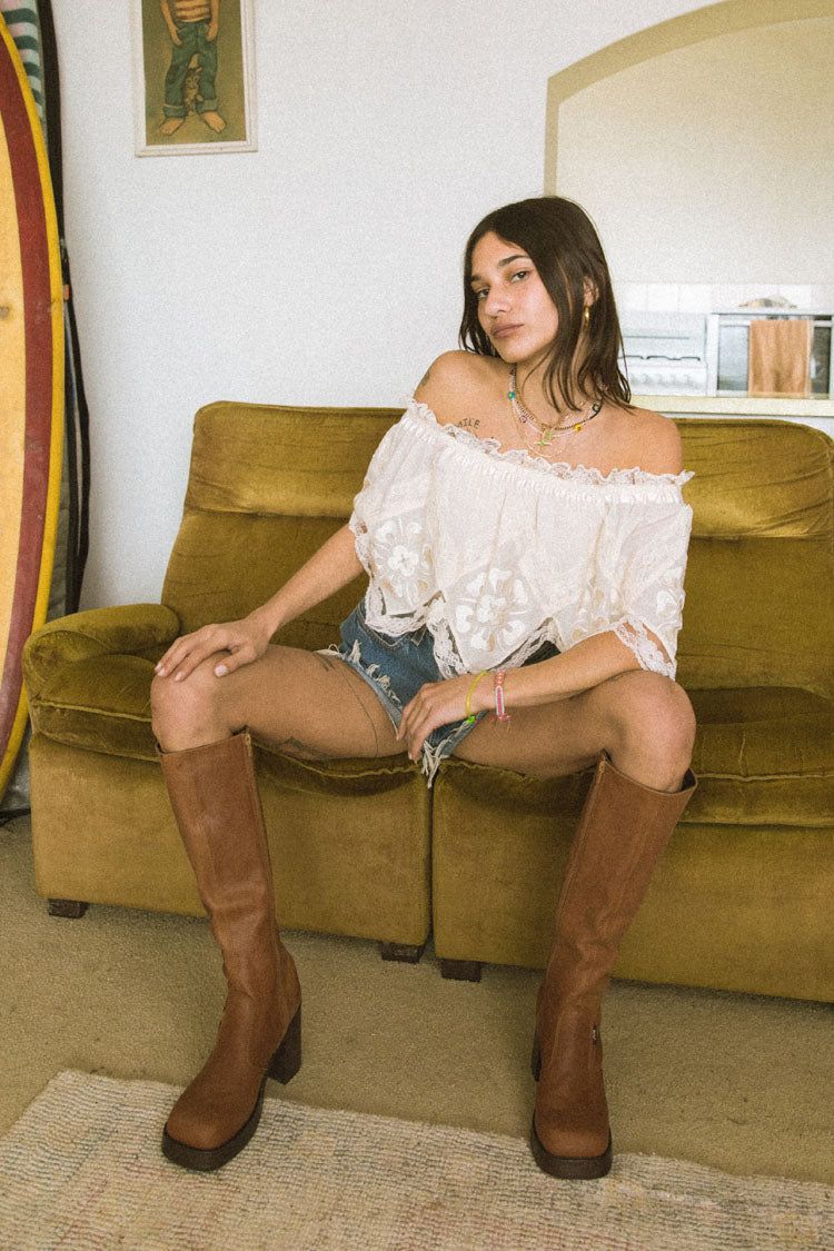 VRG GRL Pure Imagination Off-Shoulder Top // Cream sold by Verge Girl