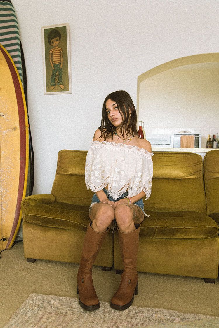 VRG GRL Pure Imagination Off-Shoulder Top // Cream sold by Verge Girl product image thumbnail 3