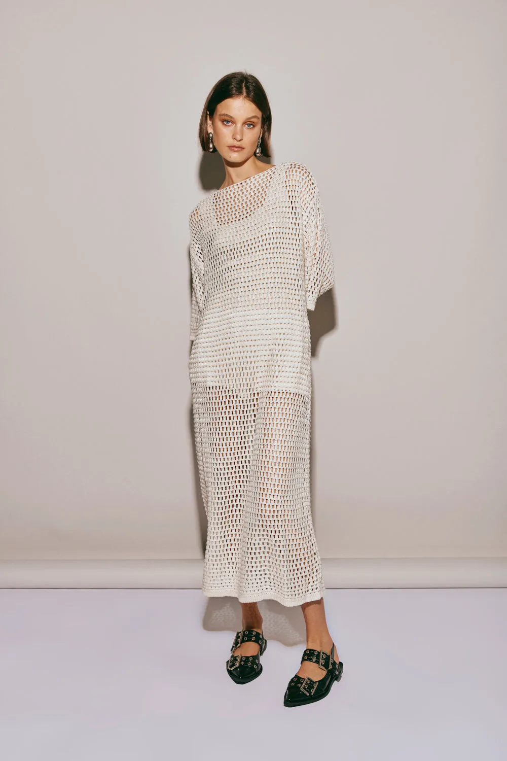Cora Crochet Midi Dress Cream sold by Verge Girl product image thumbnail 2