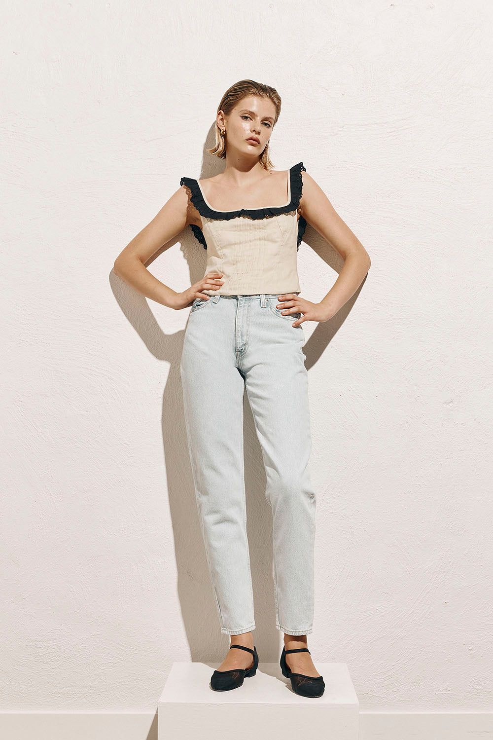 De La Luna Linen Top Natural sold by Verge Girl product image thumbnail 2