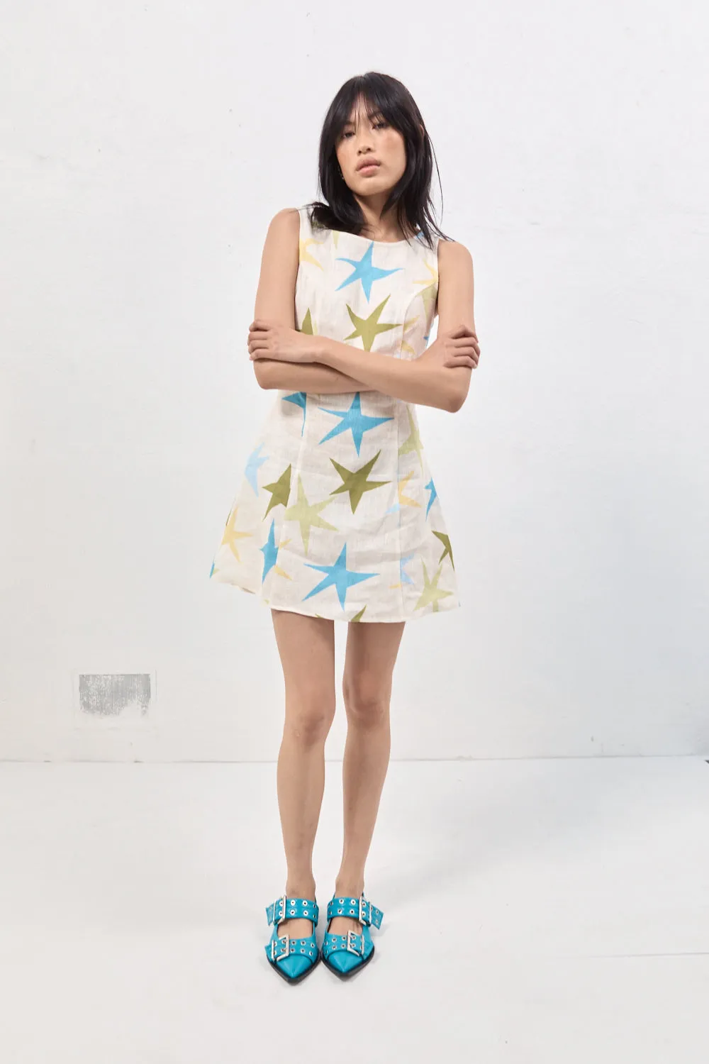 Esther Linen Mini Dress Star sold by Verge Girl product image thumbnail 4