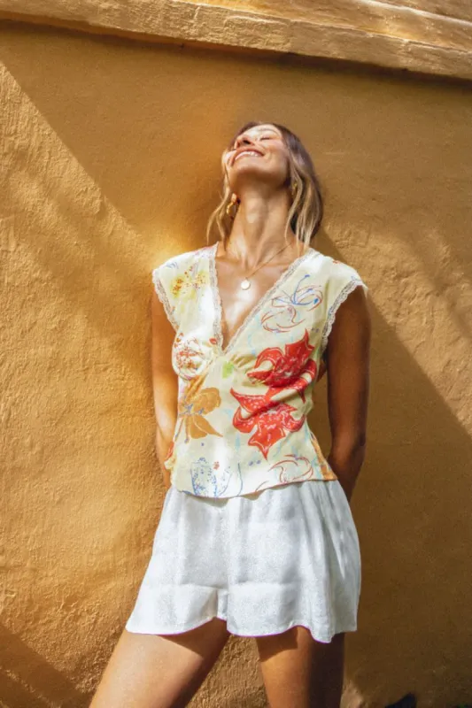 Vintage Lover Tie Back Top Floral sold by Verge Girl