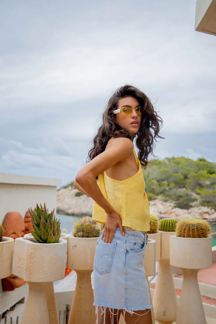 Allora Linen Top Yellow sold by Verge Girl product image thumbnail 4