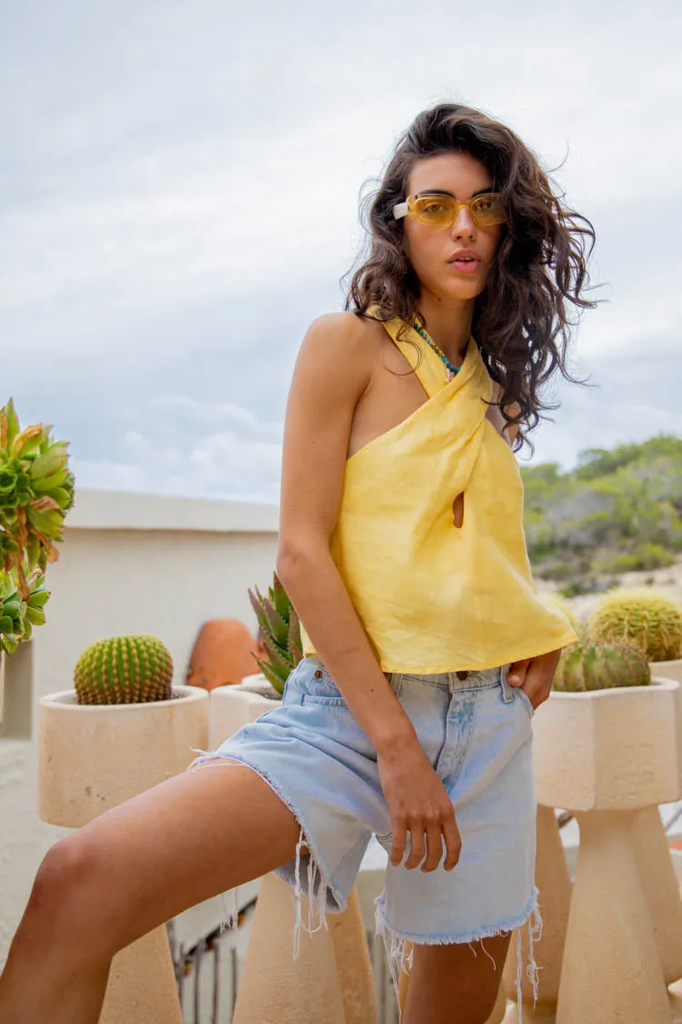 Allora Linen Top Yellow sold by Verge Girl product image thumbnail 3