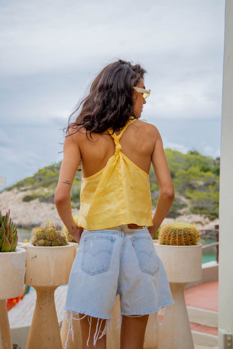VRG GRL Allora Linen Top // Yellow sold by Verge Girl product image thumbnail 6