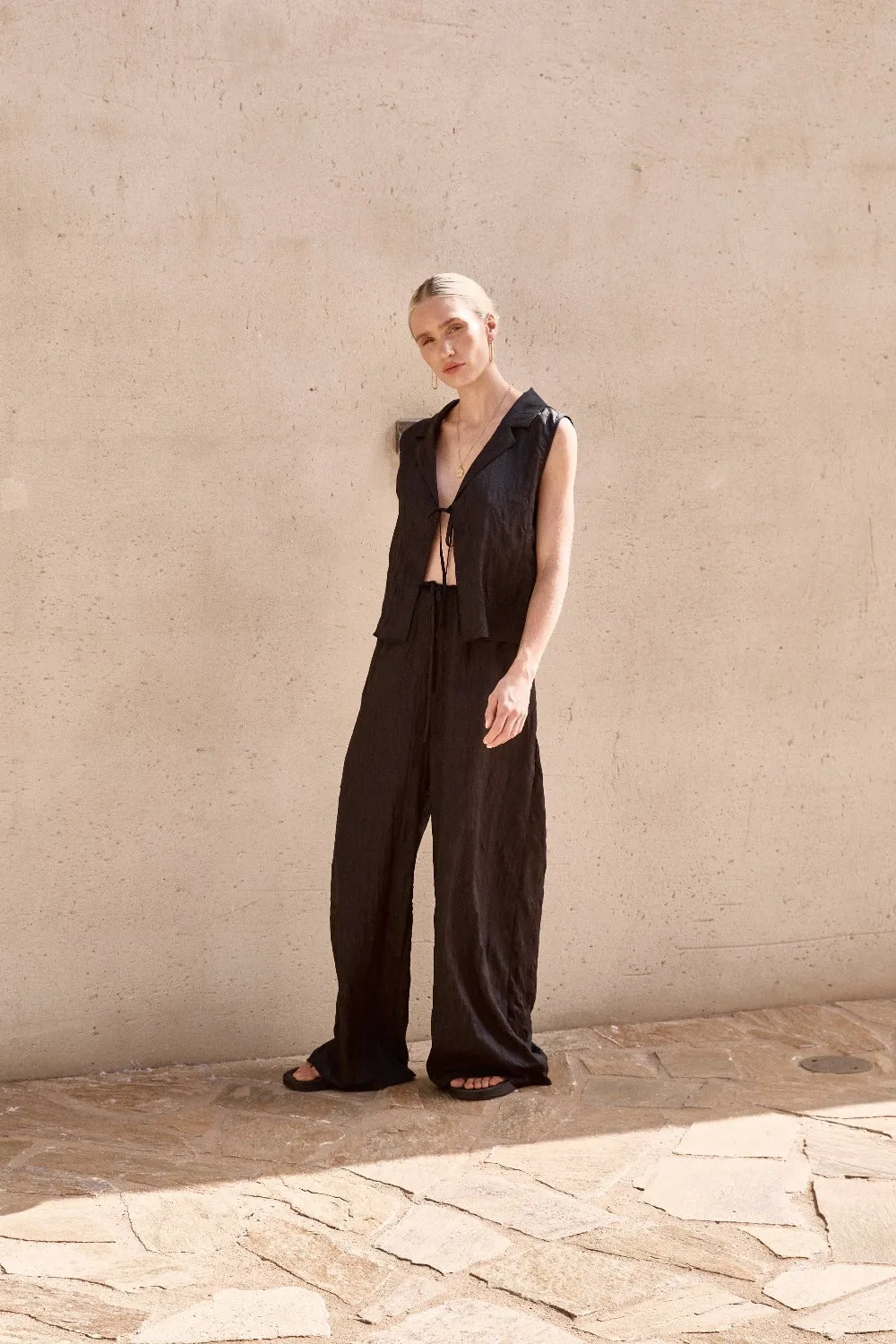 Nola Tie Front Top Black sold by Verge Girl product image thumbnail 2