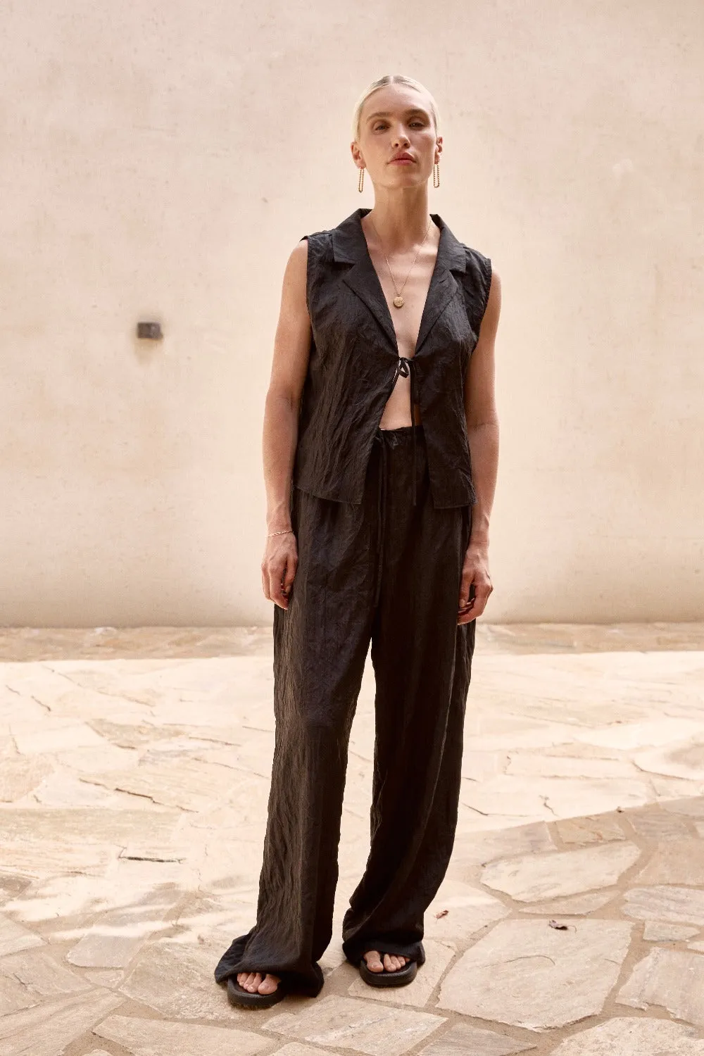 Nola Tie Front Top Black sold by Verge Girl product image thumbnail 4