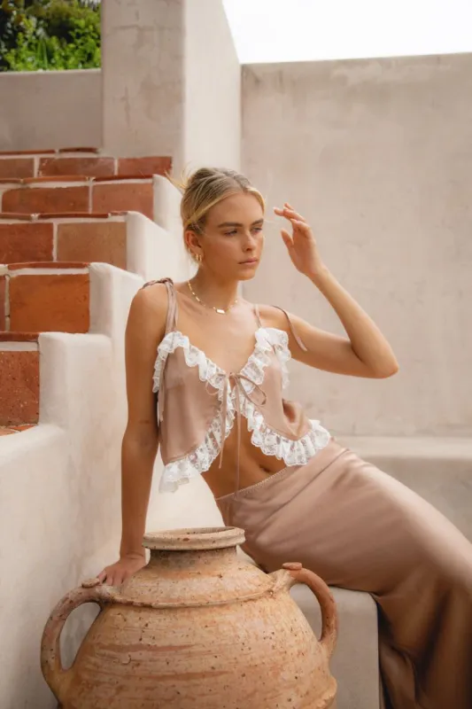 Celestial Dream Lace Cami Taupe sold by Verge Girl