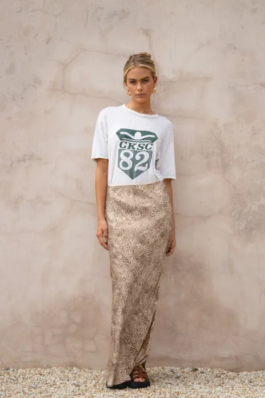 Italian Streets Bias Cut Maxi Skirt Leopard sold by Verge Girl