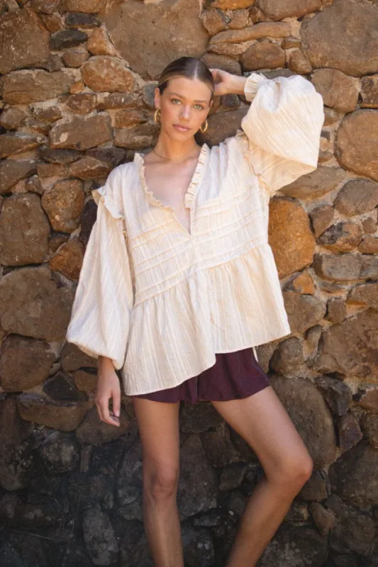 VRG GRL Curate & Create Smock Top // Natural sold by Verge Girl
