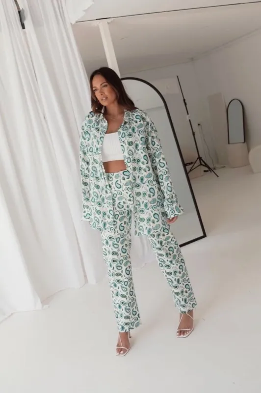 Feeling Good Pants Green sold by Verge Girl