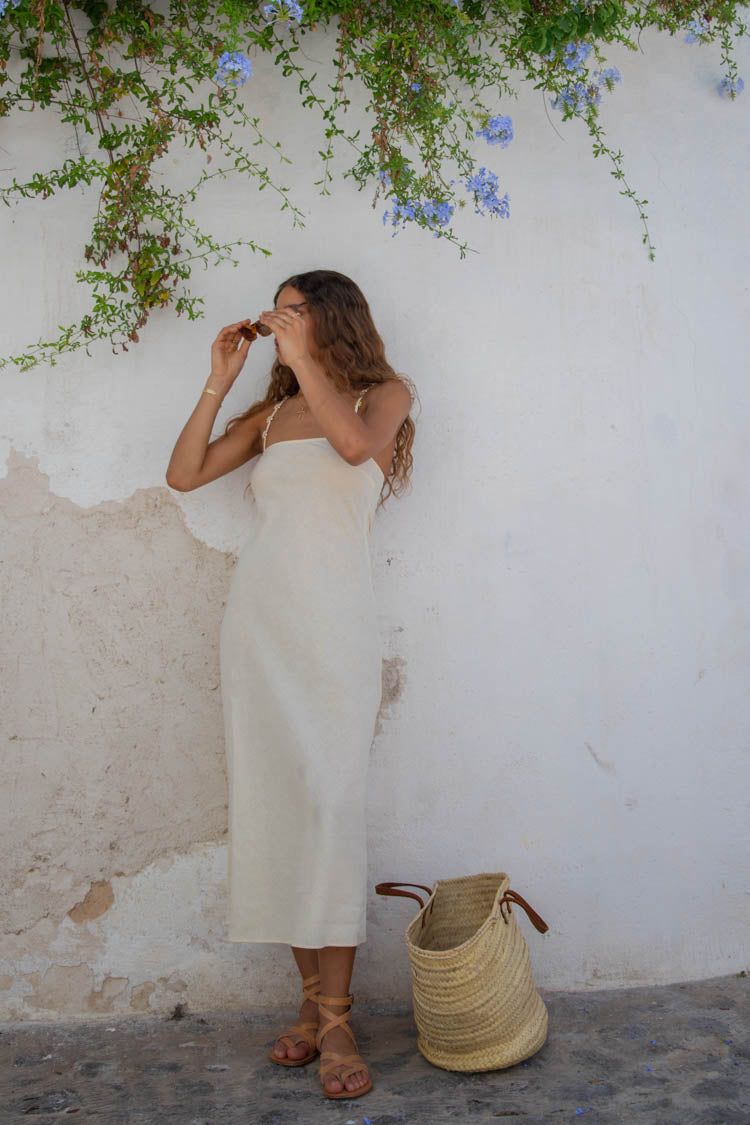 VRG GRL Floria Bias Cut Midi Dress // Cream sold by Verge Girl product image thumbnail 7