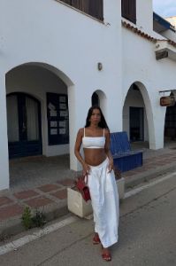 Cariño Linen Midi Skirt White sold by Verge Girl
