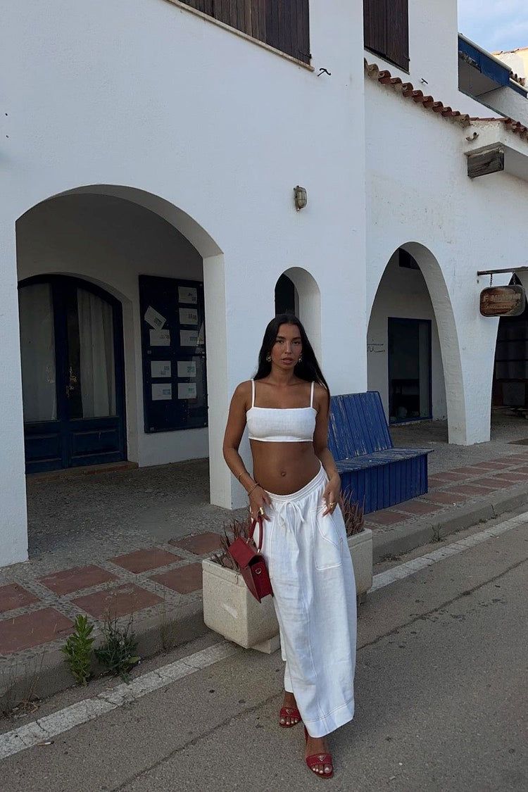 Cariño Linen Midi Skirt White sold by Verge Girl product image thumbnail 3