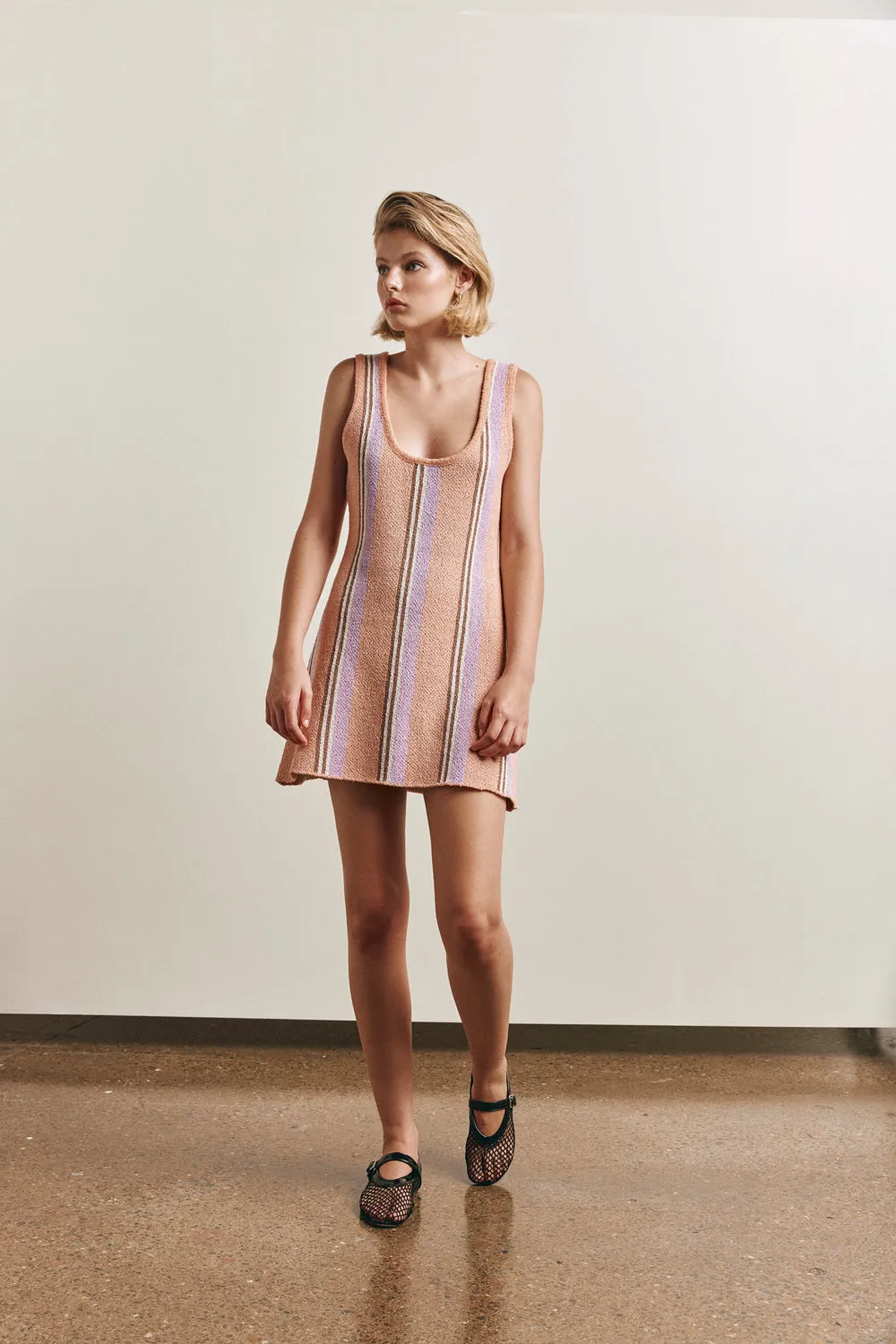 Cleo Knit Mini Dress Pink Stripe sold by Verge Girl product image thumbnail 3