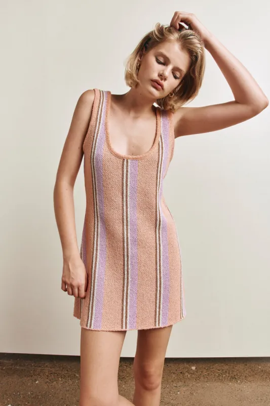 Cleo Knit Mini Dress Pink Stripe sold by Verge Girl