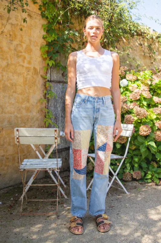 Levi's 501 90s Jeans Patchwork sold by Verge Girl