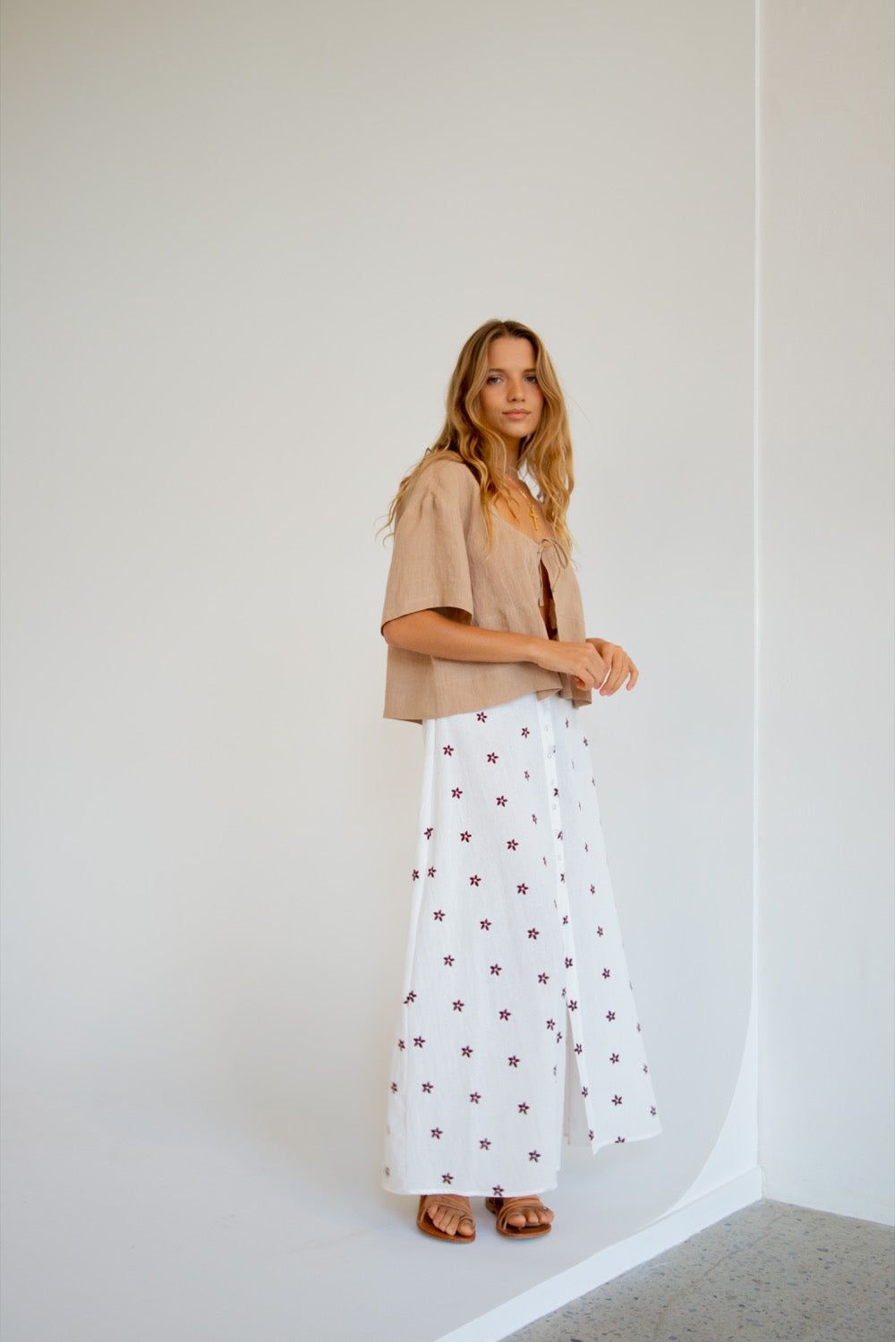Love Language Midi Skirt White sold by Verge Girl product image thumbnail 4