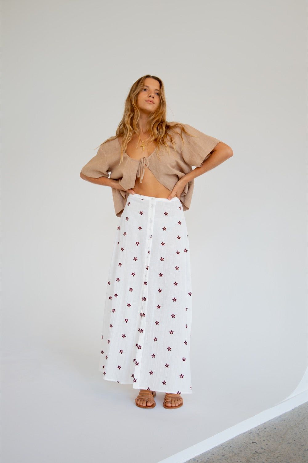Love Language Midi Skirt White sold by Verge Girl product image thumbnail 2