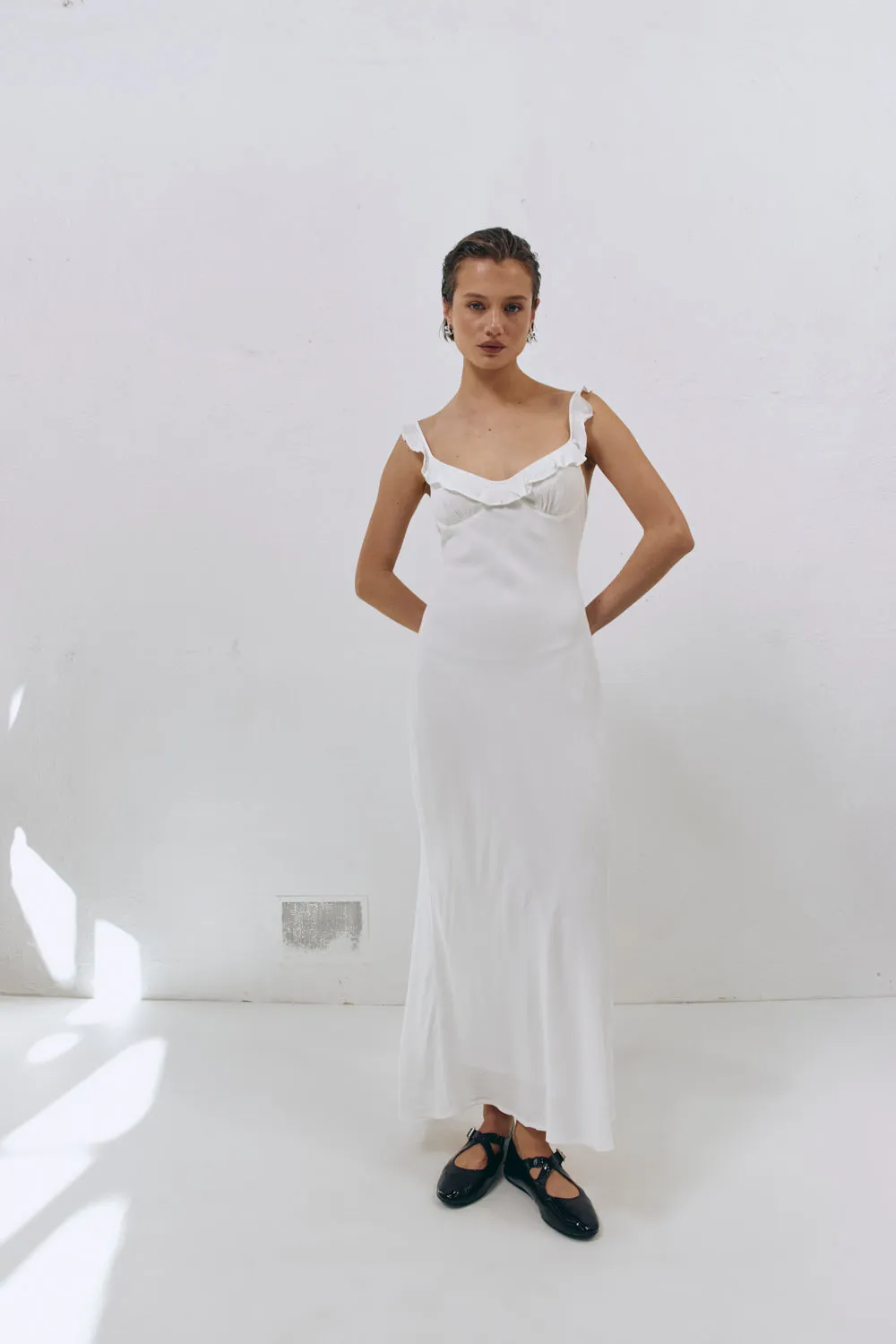 Rosalia Bias Cut Midi Dress White sold by Verge Girl product image thumbnail 4