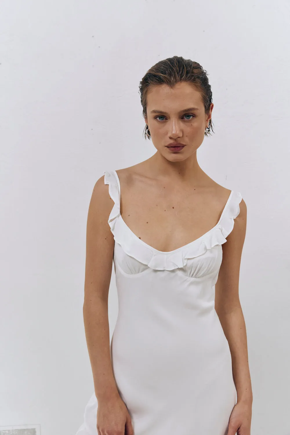 Rosalia Bias Cut Midi Dress White sold by Verge Girl product image thumbnail 3
