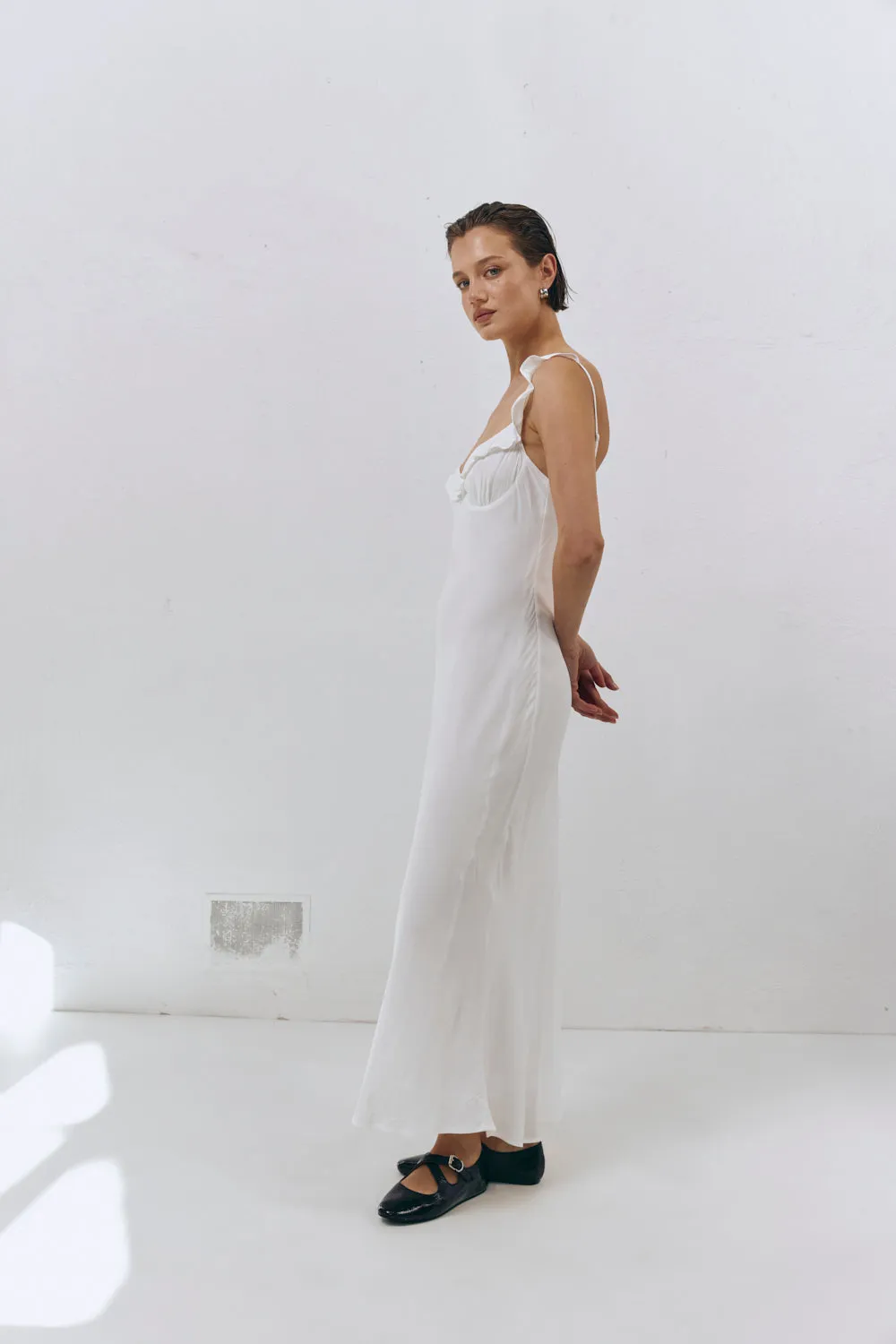 Rosalia Bias Cut Midi Dress White sold by Verge Girl product image thumbnail 5