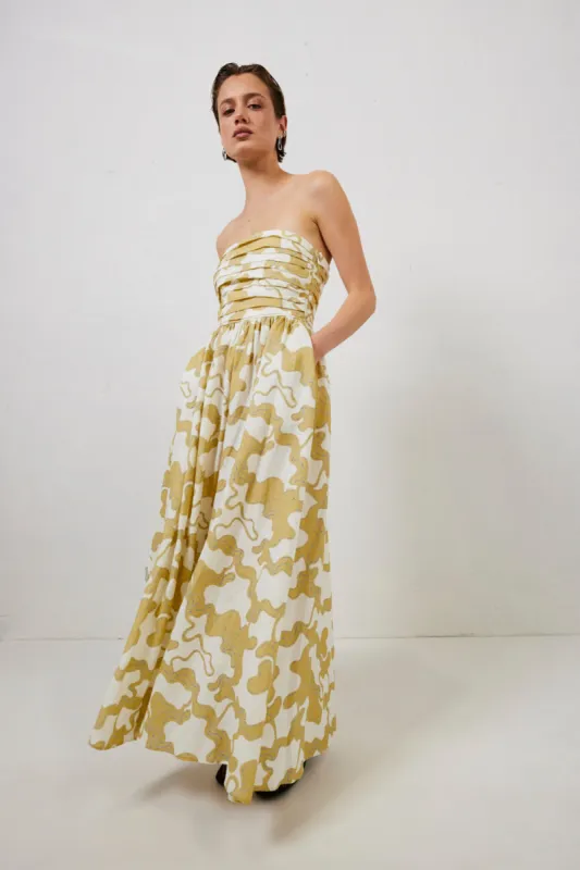 Saint Malo Linen Midi Dress Tropic sold by Verge Girl