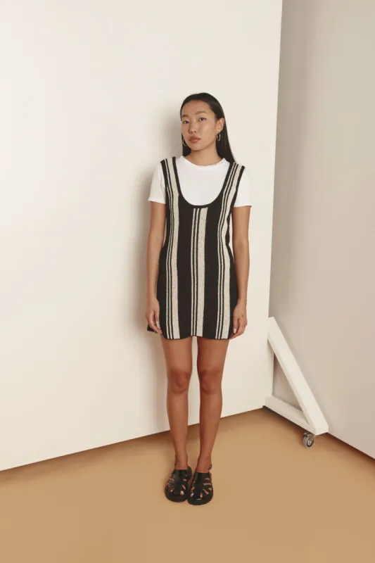 Cleo Knit Mini Dress Black Stripe sold by Verge Girl