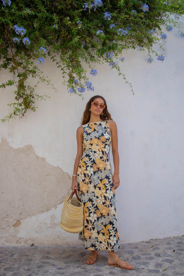 VRG GRL Art Of Bloom Bias Cut Maxi Dress // Black sold by Verge Girl product image thumbnail 7